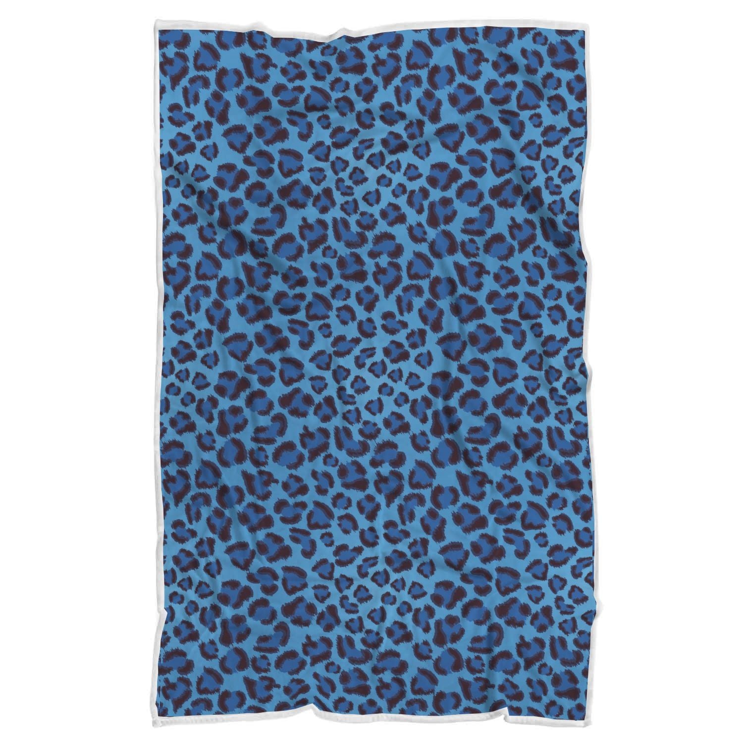 Blue Cheetah Leopard Pattern Print Throw Blanket-grizzshop