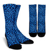 Blue Cheetah Leopard Pattern Print Unisex Crew Socks-grizzshop