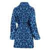 Blue Cheetah Leopard Pattern Print Women Long Robe-grizzshop