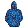 Blue Cheetah Leopard Pattern Print Women Men Pullover Hoodie-grizzshop