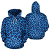 Blue Cheetah Leopard Pattern Print Women Men Pullover Hoodie-grizzshop