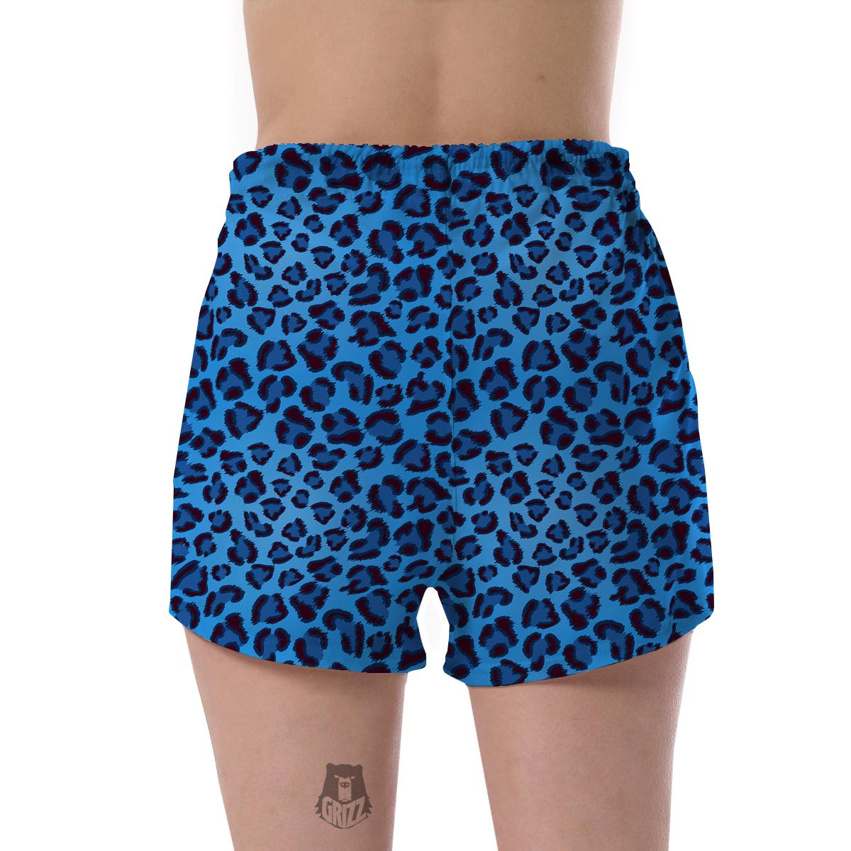 Blue Cheetah Leopard Pattern Print Women's Shorts-grizzshop