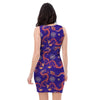 Blue Chinese Dragon Bodycon Dress-grizzshop