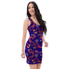 Blue Chinese Dragon Bodycon Dress-grizzshop