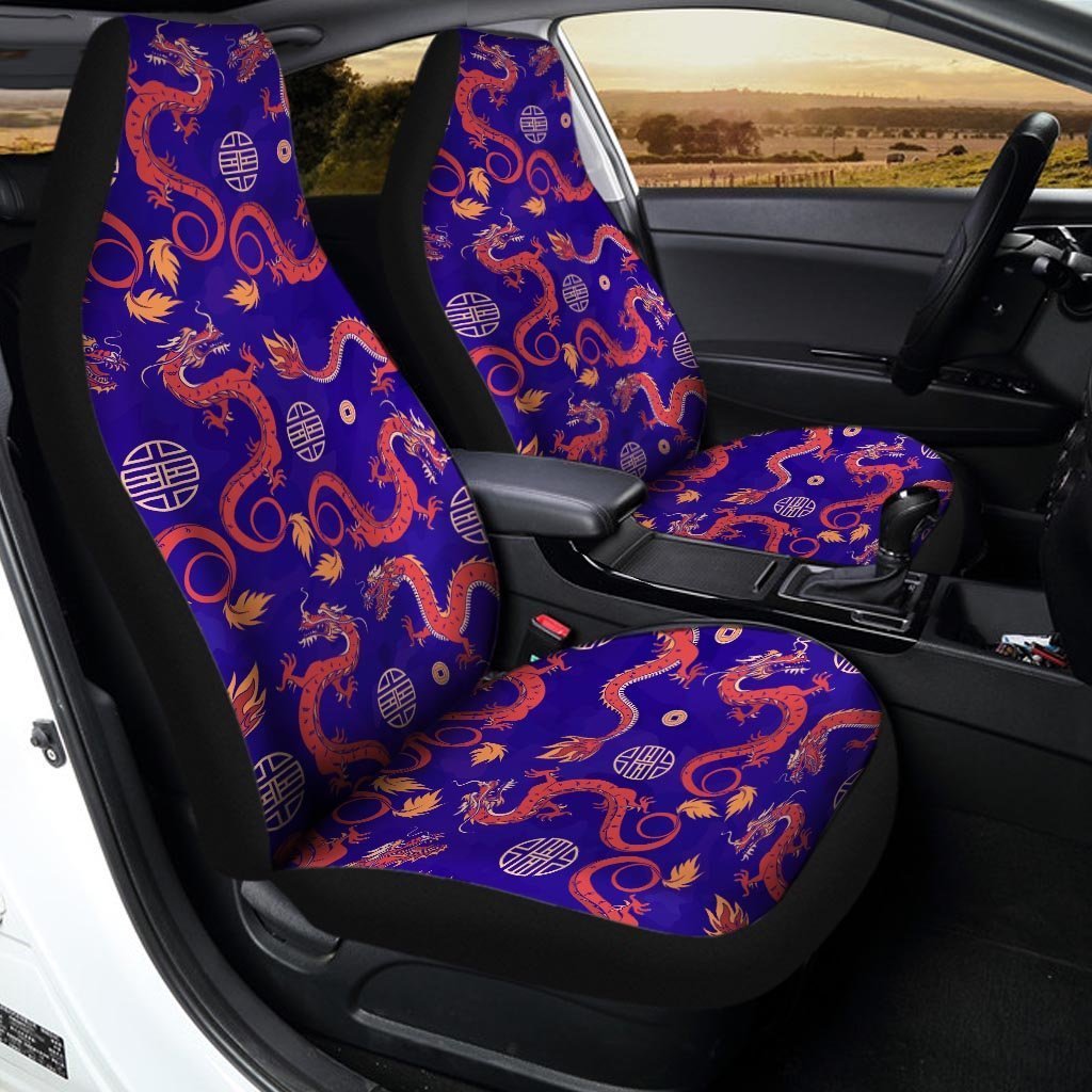 Blue Chinese Dragon Car Seat Covers-grizzshop