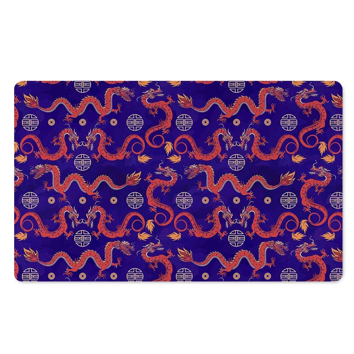 Blue Chinese Dragon Door Mat-grizzshop