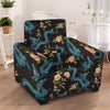 Blue Chinese Dragon Floral Print1 Armchair Cover-grizzshop