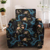 Blue Chinese Dragon Floral Print1 Armchair Cover-grizzshop