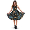 Blue Chinese Dragon Floral Print1 Dress-grizzshop