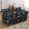 Blue Chinese Dragon Floral Print1 Loveseat Cover-grizzshop