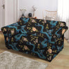 Blue Chinese Dragon Floral Print1 Loveseat Cover-grizzshop