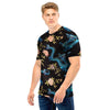 Blue Chinese Dragon Floral Print1 Men T Shirt-grizzshop