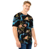 Blue Chinese Dragon Floral Print1 Men T Shirt-grizzshop