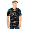 Blue Chinese Dragon Floral Print1 Men T Shirt-grizzshop