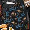 Blue Chinese Dragon Floral Print1 Men's Apron-grizzshop