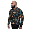 Blue Chinese Dragon Floral Print1 Men's Bomber Jacket-grizzshop