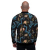 Blue Chinese Dragon Floral Print1 Men's Bomber Jacket-grizzshop