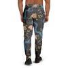 Blue Chinese Dragon Floral Print1 Men's Joggers-grizzshop