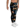 Blue Chinese Dragon Floral Print1 Men's Leggings-grizzshop