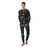 Blue Chinese Dragon Floral Print1 Men's Pajamas-grizzshop