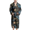 Blue Chinese Dragon Floral Print1 Men's Robe-grizzshop