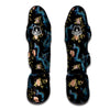 Blue Chinese Dragon Floral Print1 Muay Thai Shin Guard-grizzshop