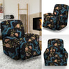 Blue Chinese Dragon Floral Print1 Recliner Cover-grizzshop