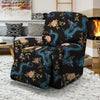 Blue Chinese Dragon Floral Print1 Recliner Cover-grizzshop