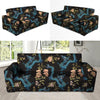 Blue Chinese Dragon Floral Print1 Sofa Cover-grizzshop