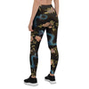 Blue Chinese Dragon Floral Print1 Women's Leggings-grizzshop