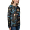 Blue Chinese Dragon Floral Print1 Women's Sweatshirt-grizzshop