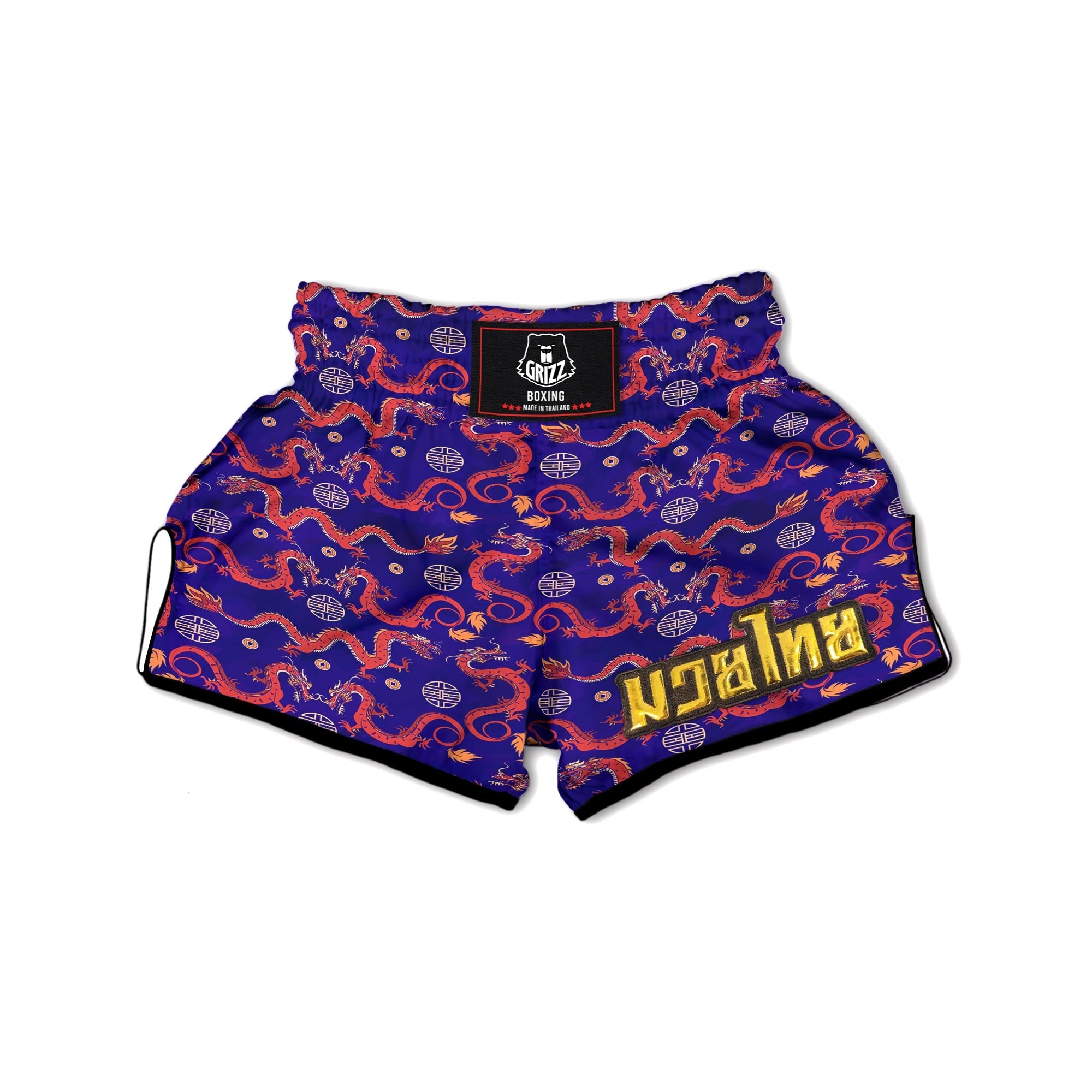 Blue Chinese Dragon Muay Thai Boxing Shorts-grizzshop