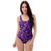 Blue Chinese Dragon One Piece Swimsuite-grizzshop