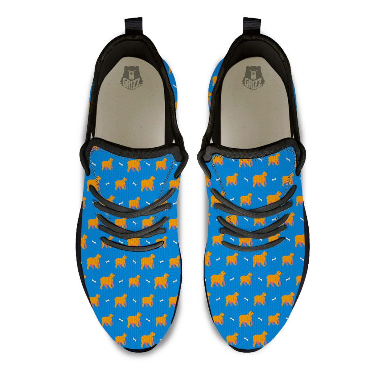 Blue Cocker spaniel Print Pattern Black Athletic Shoes-grizzshop