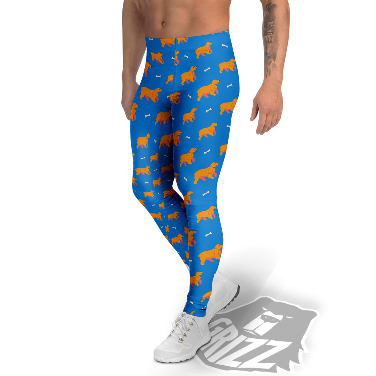 Blue Cocker spaniel Print Pattern Men's Leggings-grizzshop