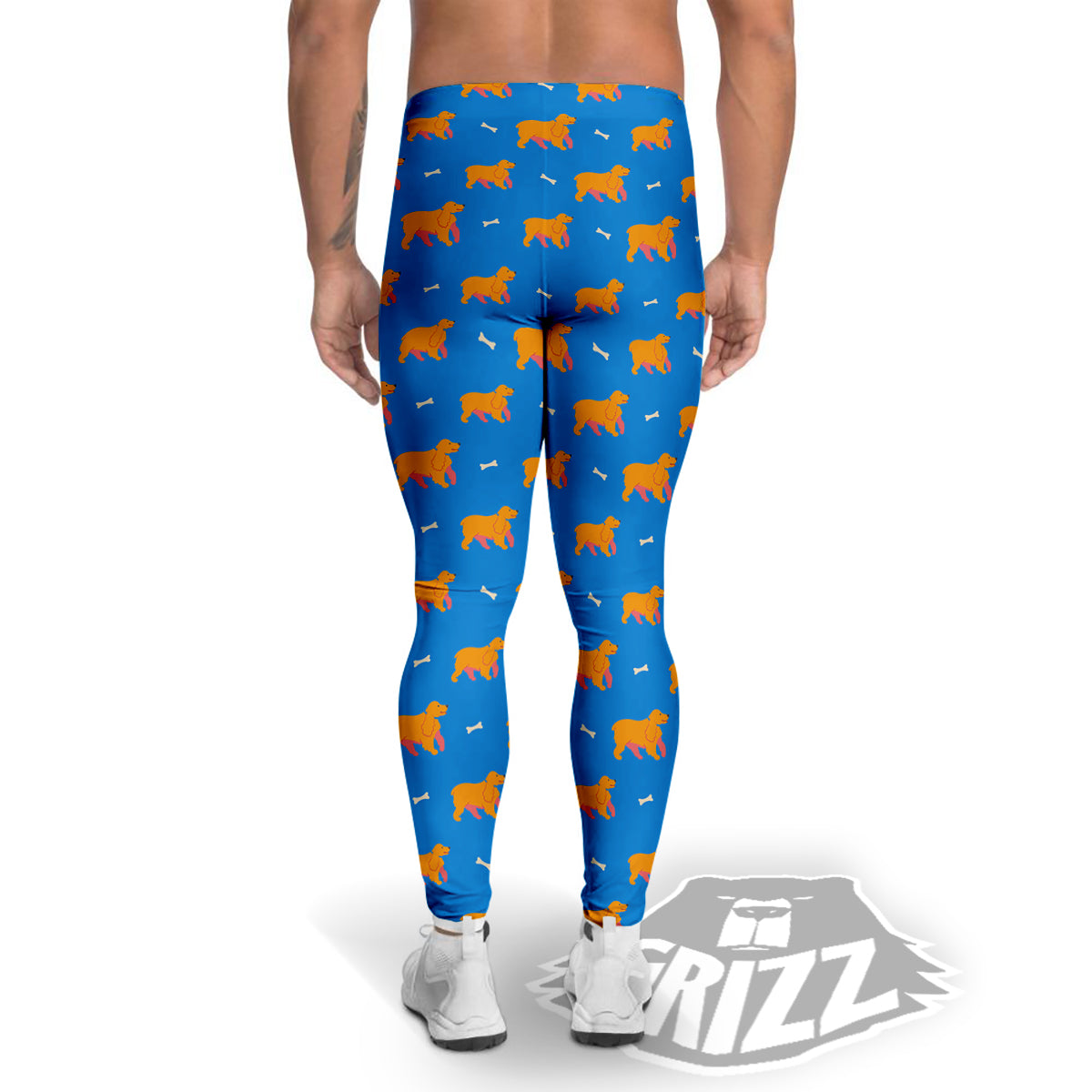 Blue Cocker spaniel Print Pattern Men's Leggings-grizzshop