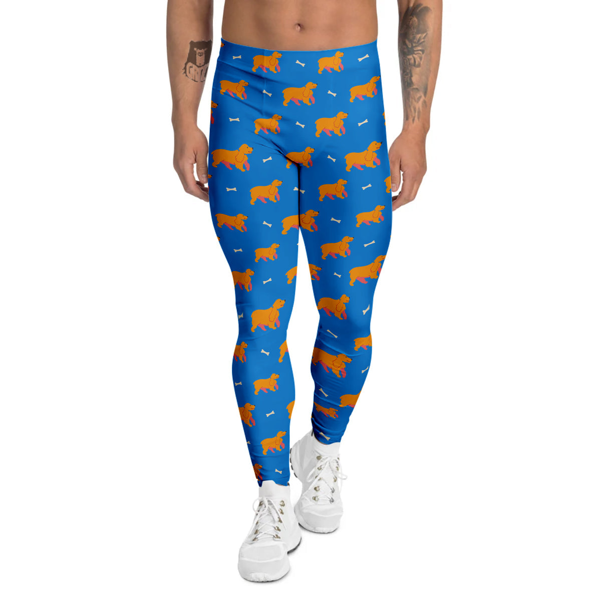 Blue Cocker spaniel Print Pattern Men's Leggings-grizzshop