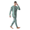 Blue Coconut Print Pattern Men's Pajamas-grizzshop