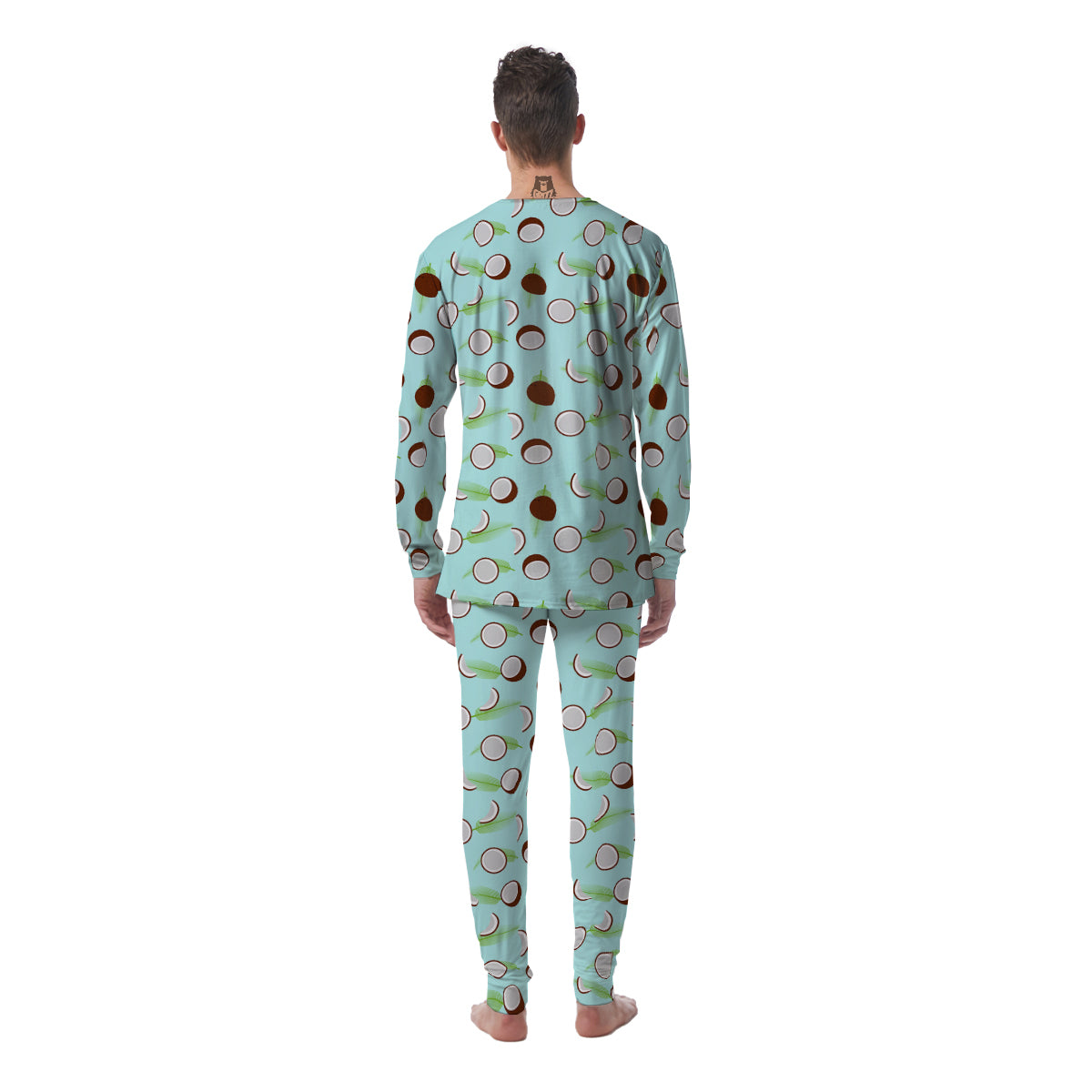 Blue Coconut Print Pattern Men's Pajamas-grizzshop