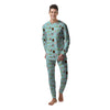 Blue Coconut Print Pattern Men's Pajamas-grizzshop