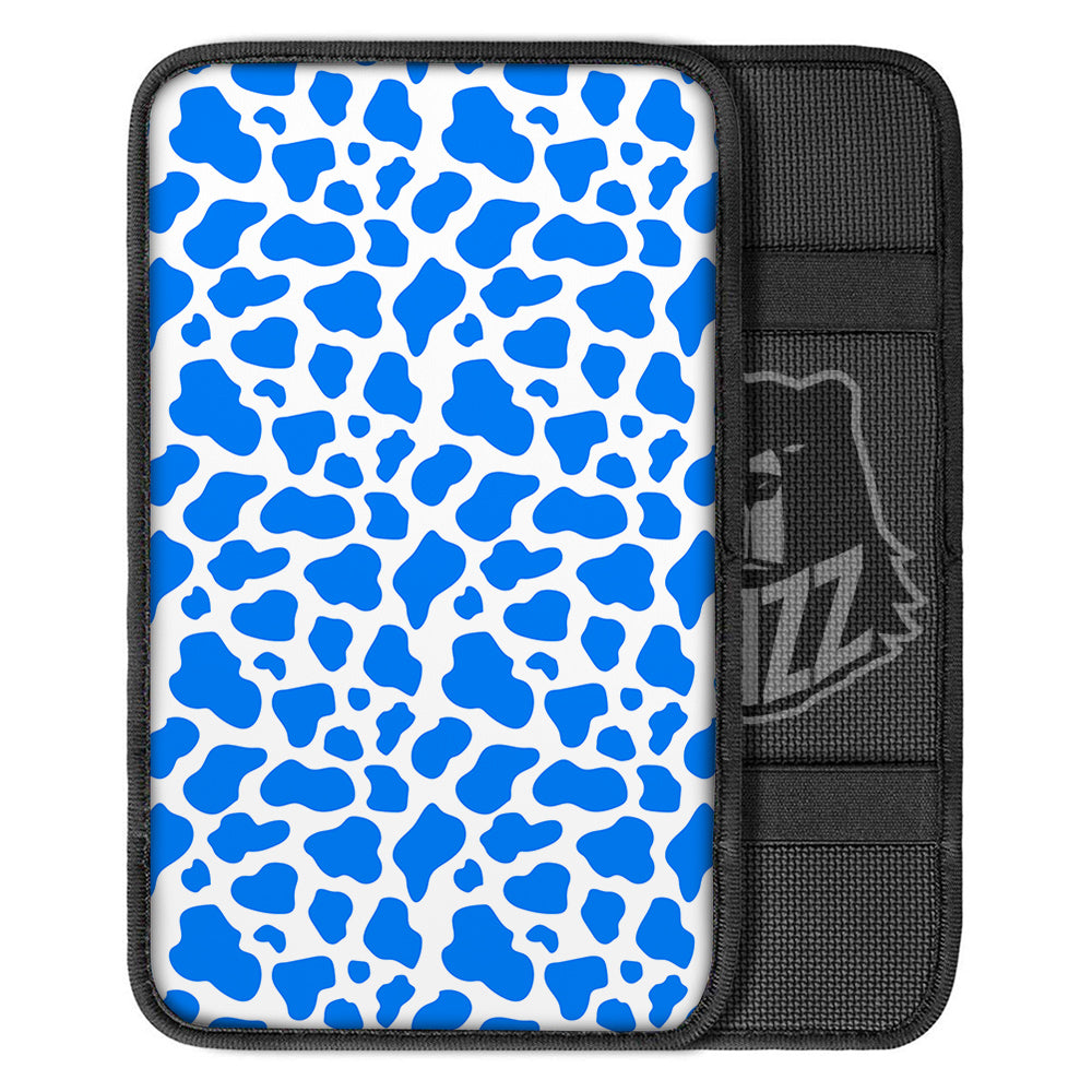 Blue Cow Print Pattern Car Center Console Cover-grizzshop