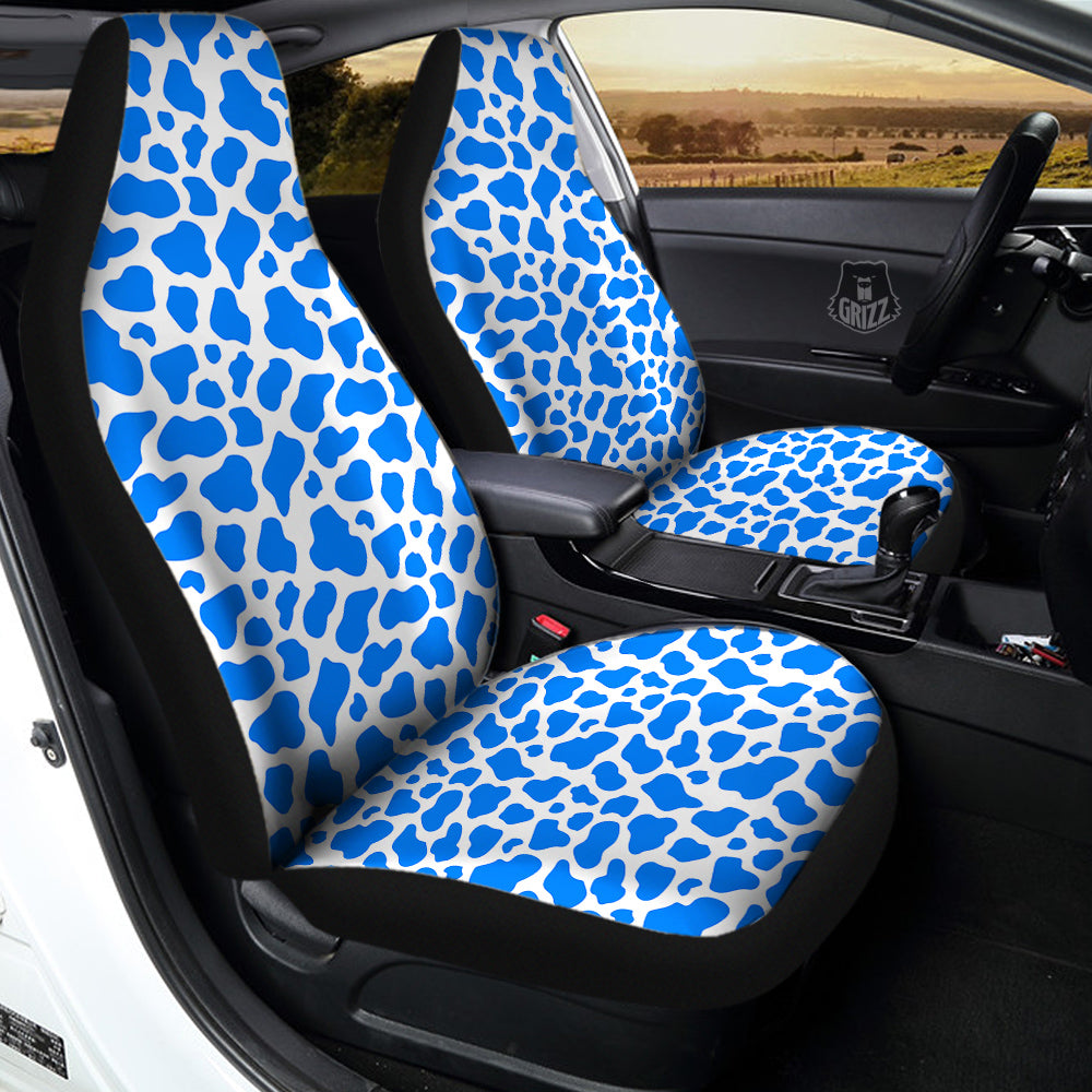 Blue Cow Print Pattern Car Seat Covers-grizzshop