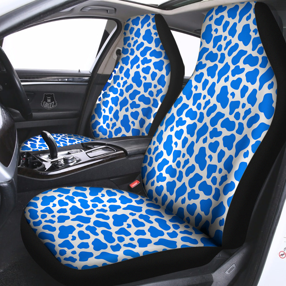 Blue Cow Print Pattern Car Seat Covers-grizzshop