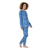 Blue Cow Print Pattern Women's Pajamas-grizzshop