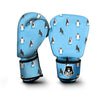 Blue Cute Penguin Print Pattern Boxing Gloves-grizzshop