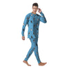 Blue Cute Penguin Print Pattern Men's Pajamas-grizzshop