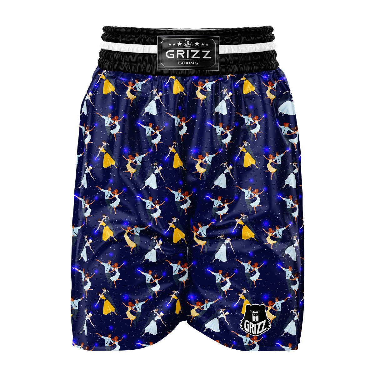 Blue Dancer Print Pattern Boxing Shorts-grizzshop