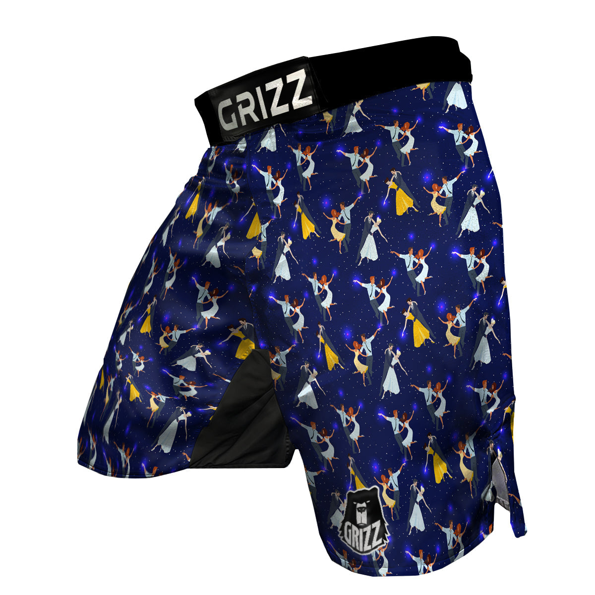 Blue Dancer Print Pattern MMA Shorts-grizzshop