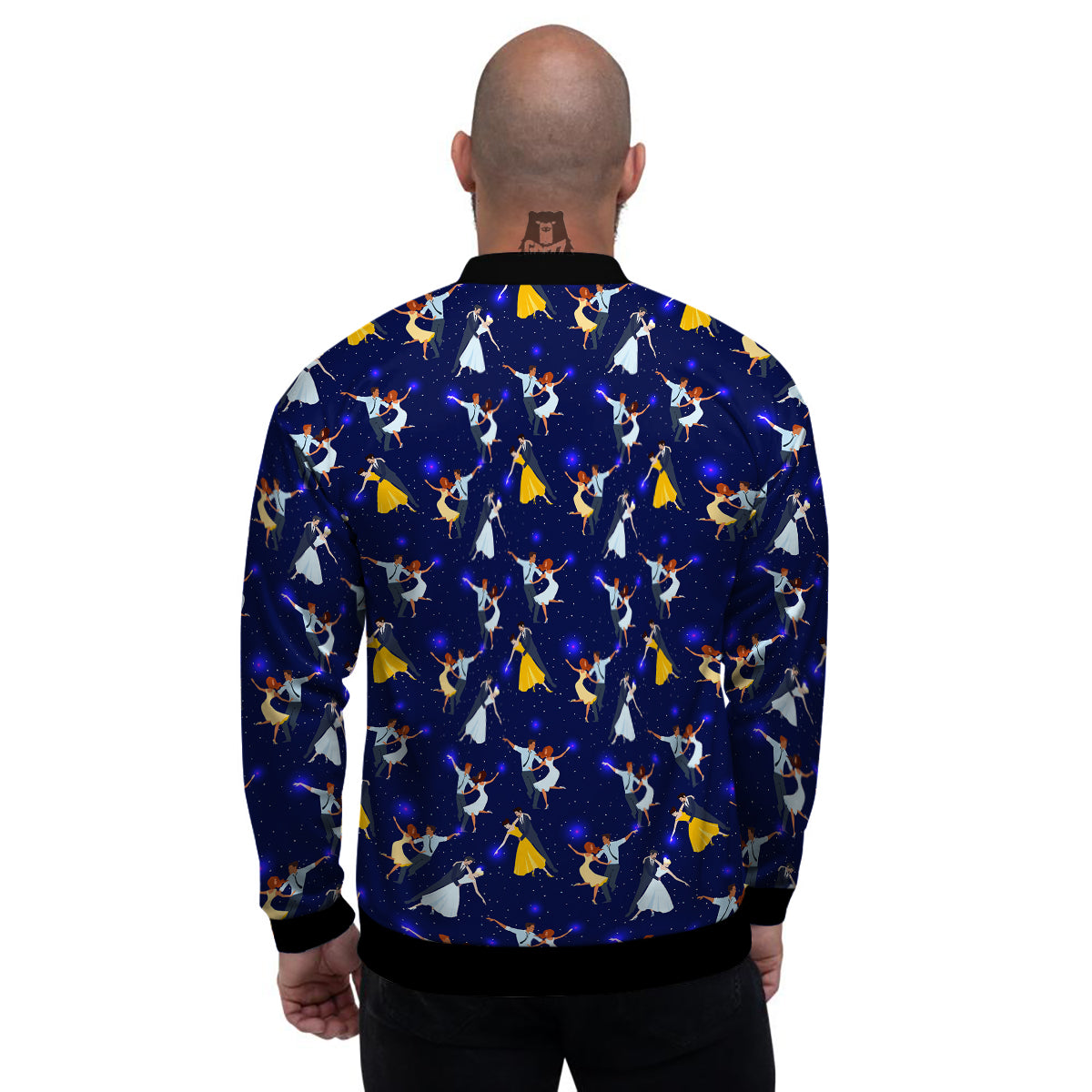 Blue Dancer Print Pattern Men's Bomber Jacket-grizzshop