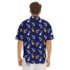 Blue Dancer Print Pattern Men's Short Sleeve Shirts-grizzshop